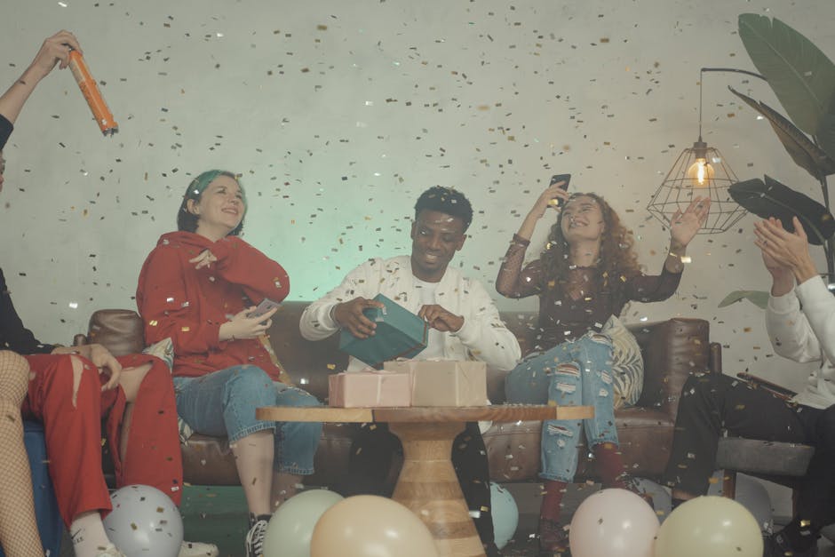 A celebratory atmosphere showing the rewards of a healthy lifestyle